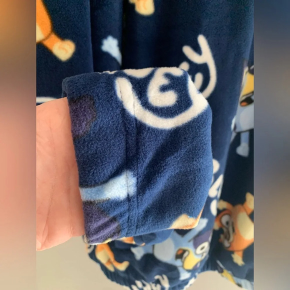 Adult Bluey & Bingo Blue & Orange Fleece Long Sleeve 3/4 Button Pull Over Sz M - Picture 6 of 9